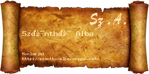 Szánthó Alba névjegykártya